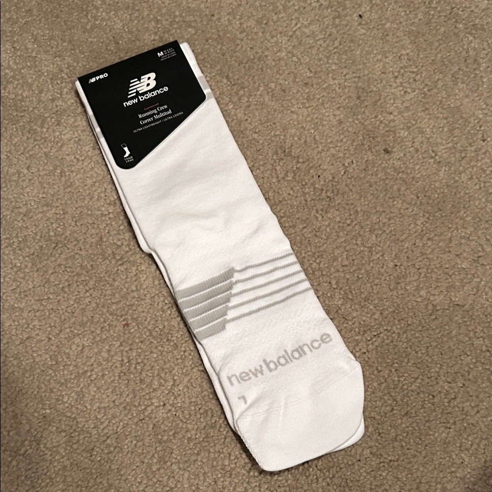 New Balance White Athletic Crew Socks